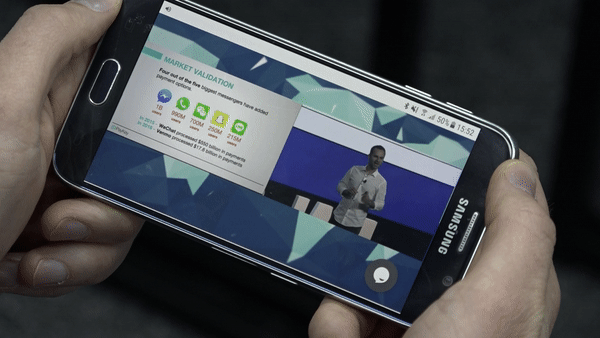 Mobile device playing a Webinar