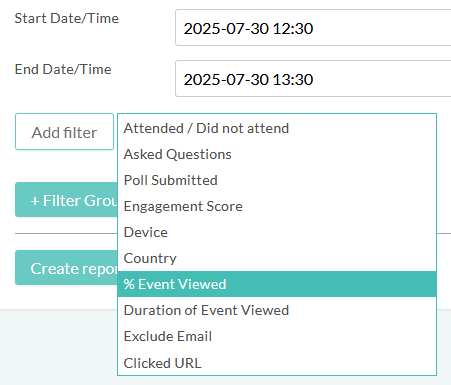 Image showing the streamGo custom report builder interface