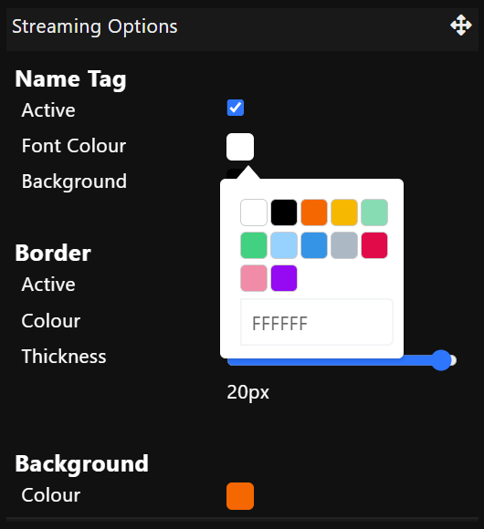 A view of the streamGo presenter studio where streaming options can be configured