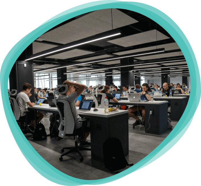 People in a busy office